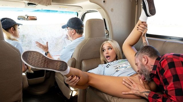 Cute blonde sneaky sex Rara indulges in fucking a hitchhiker in front of her parents