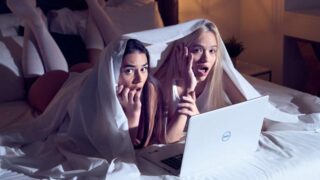 Milancheek & Novella Night – Scary Movie Night – Young Babes Threesome Sex