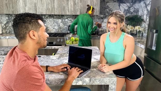 Angie Faith – Big Naturals Kitchen Cheater – Huge Boobed Babe Fucks Behind BF Back